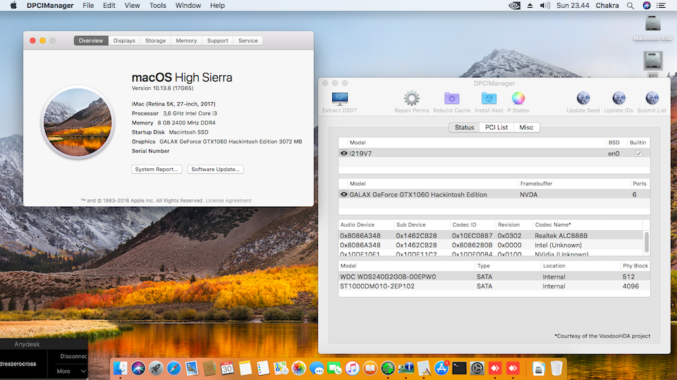 Success Hackintosh macOS High Sierra 10.13.6 Build 17G65 at MSI H310M PRO-M2 + Intel Core i3 8100 + Galax GTX 1060 3GB